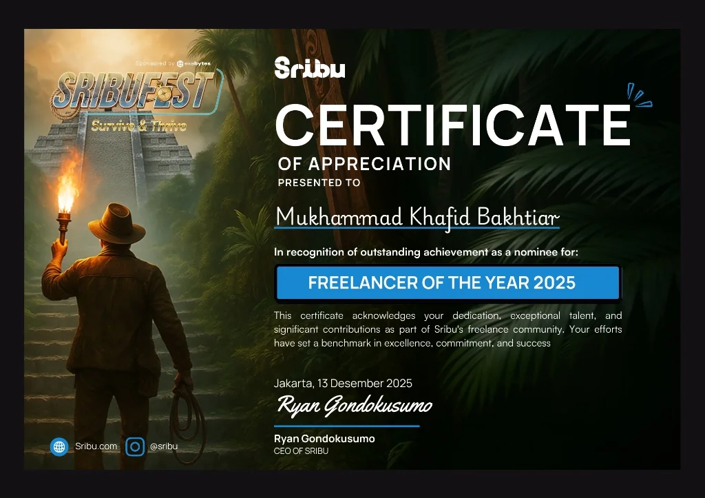 Sertifikat Freelancer of the Year 2025